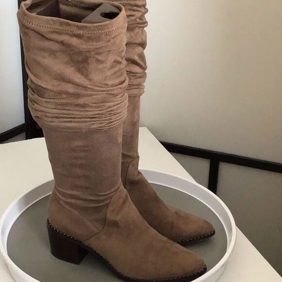 Steve Madden Wein Knee-High Tall Slouch Boot Women's Size 6.5 Western Boho Tan - Picture 6 of 14
